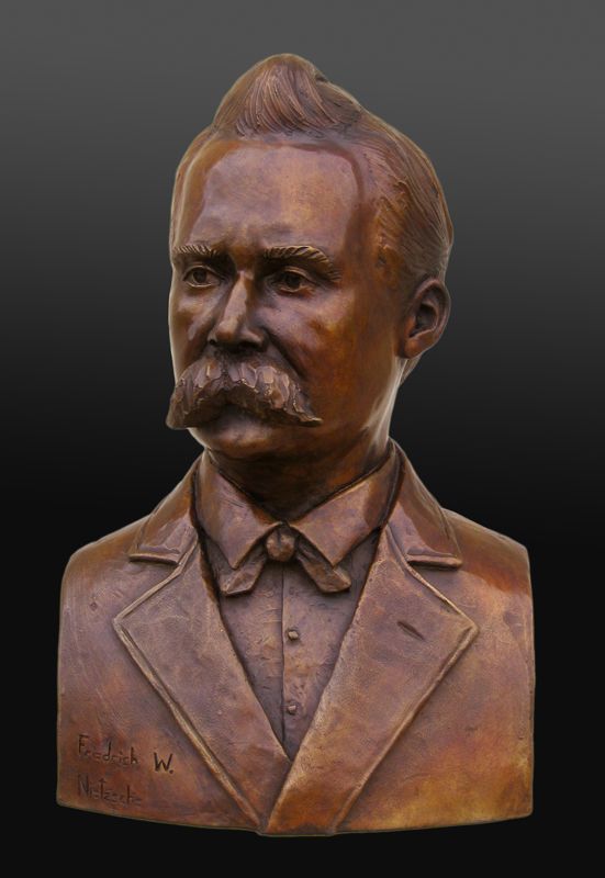 Sculpture buste bronze Friedich Nietzsche par Olivier delobel