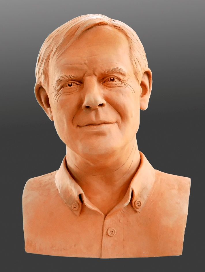 Sculpture buste terre cuite de Nicolas par Olivier delobel
