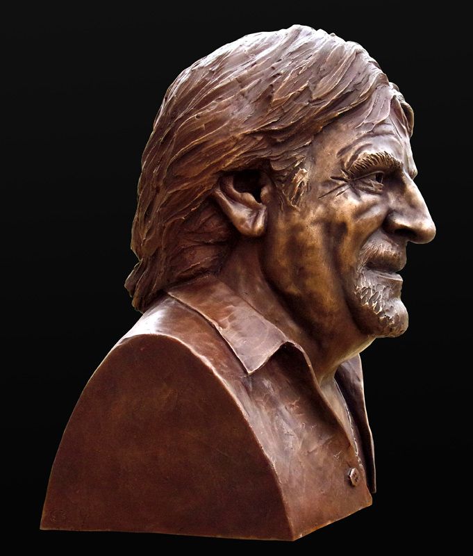 Sculpture buste  Pierre bergé par Olivier delobel
