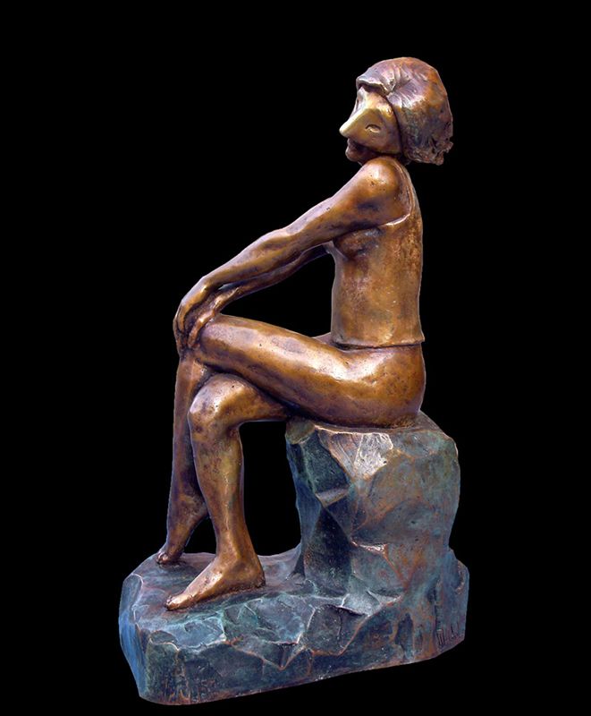 statue en bronze par Olivier Delobel