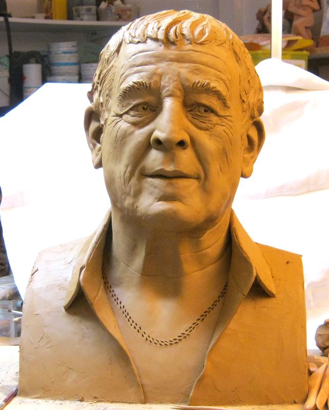 Sculpture buste terre cuite pour bronze grandeur nature jaques  par Olivier delobel